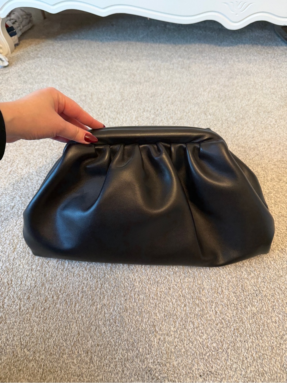 Classic Black Gathered Clutch Bag